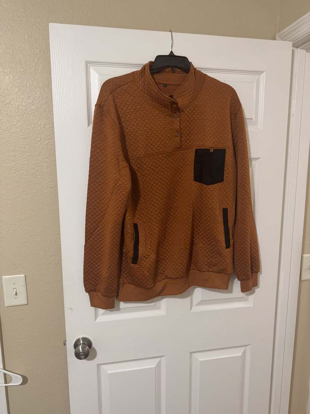 Men's Quilted Pullover Sweatshirt  large